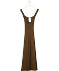 AYM Brown Audrey Midi Dress, size UK XS — front