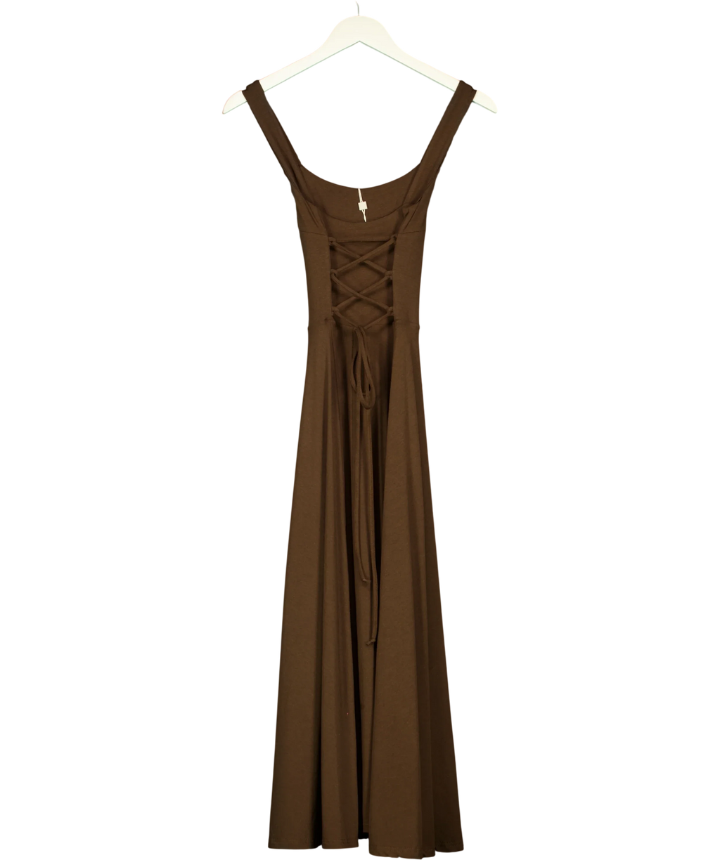 AYM Brown Audrey Midi Dress, size UK XS — back