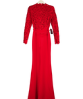 NADINE MERABI Red High Neck Lace Jumpsuit, size UK 10 — front