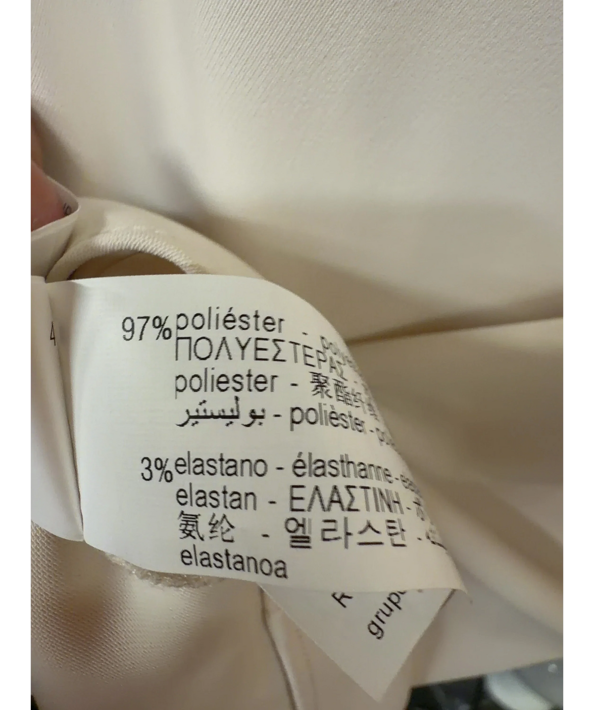ZARA Cream Asymmetric Short Dress with Shoulder Pads, size UK XS — label