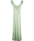 Bardot light green Stasia Satin Maxi Slip Dress, size UK 8 — front