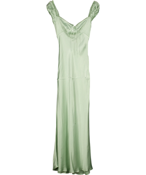 Bardot Stasia Satin Maxi Slip Dress Green UK 8