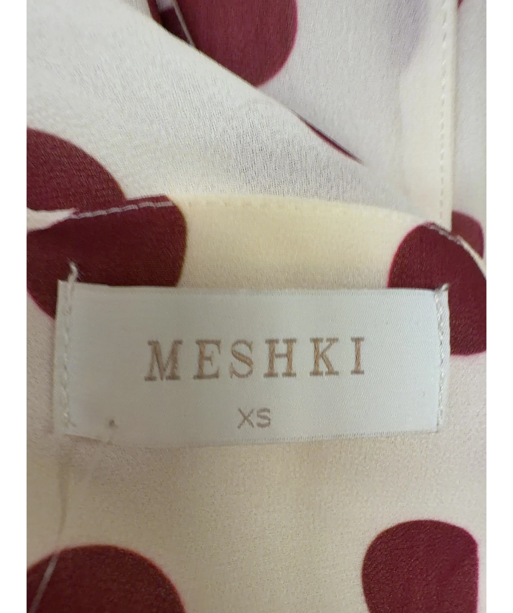 Meshki Cream polka-dot halter midi/maxi dress, size UK XS — detail
