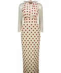 Meshki Cream polka-dot halter midi/maxi dress, size UK XS — front