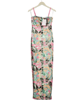 Club L light blue Xandra Light Blue Floral Print Sequin Bandeau-Neck Maxi Dress, size UK 6 — front