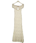 Club L Cream Xara White Lace Bardot-Neck Maxi Dress, size UK 6 — front