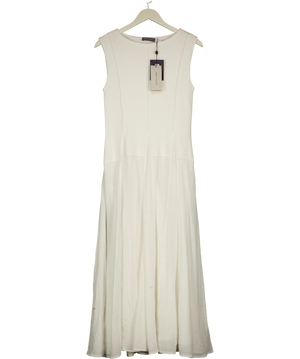 Mint Velvet Cream Cotton Blend Drop Waist Maxi Dress S