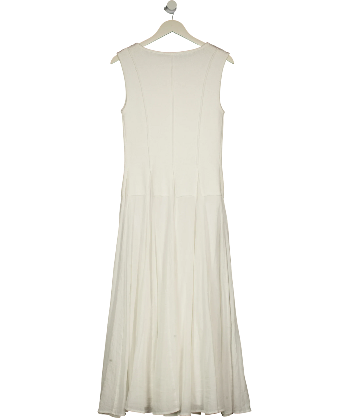 Mint Velvet White Cream Cotton Blend Drop Waist Maxi Dress, size UK S — back