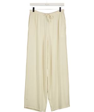 ASOS Cream Textured Wide Leg Trousers UK S