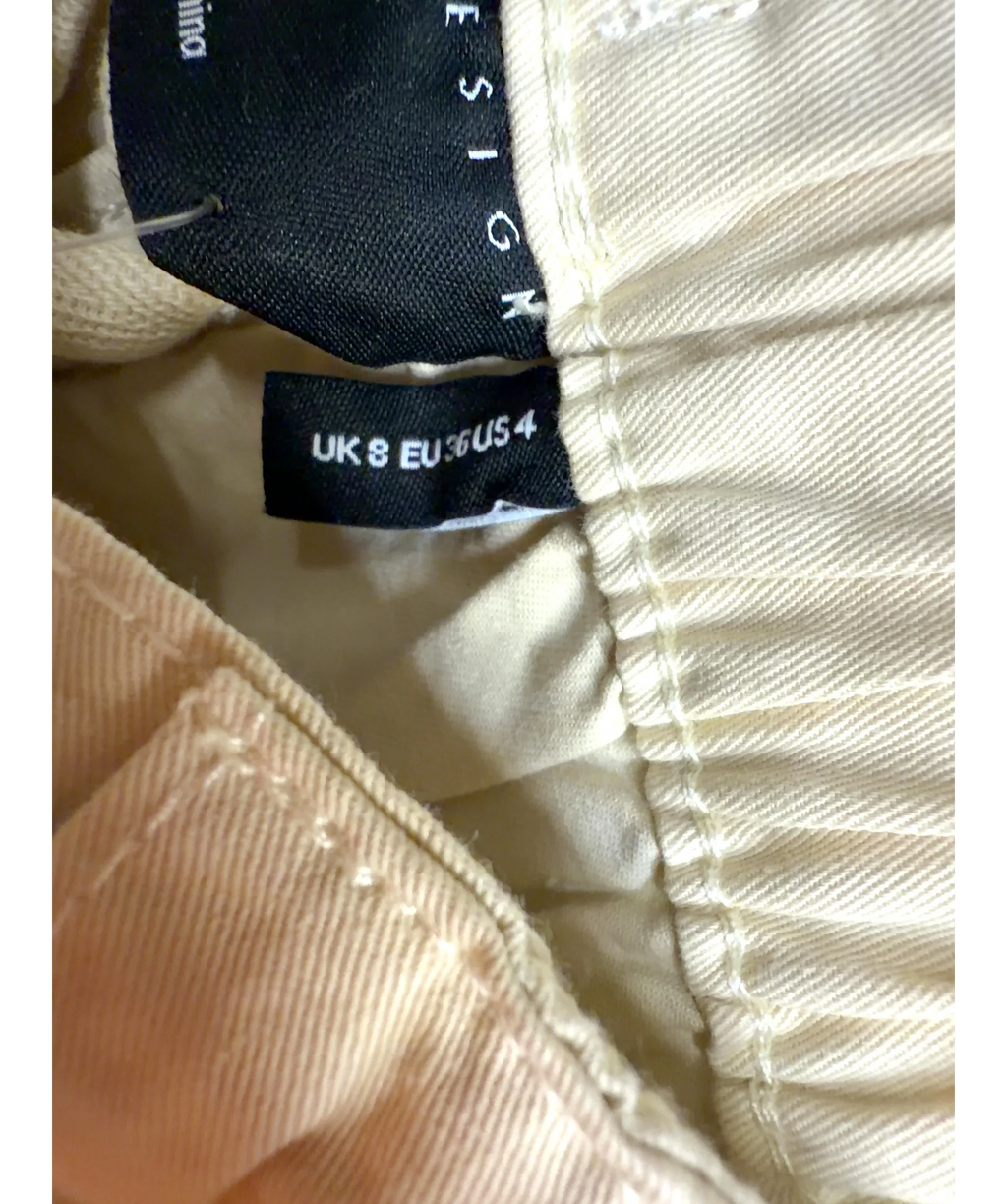 ASOS Beige utility barrel leg cargo trouser, size UK 8 — care label