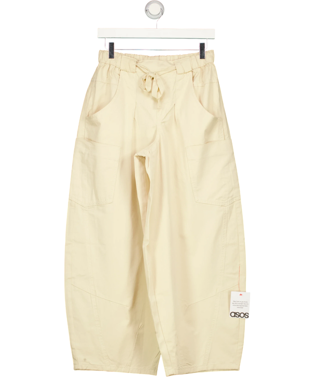 ASOS Beige utility barrel leg cargo trouser, size UK 8 — front