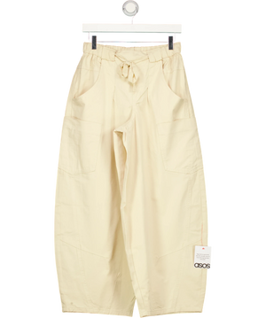 ASOS Utility Barrel Leg Cargo Trouser Beige UK 8