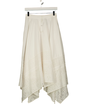 M&S Pure Cotton Cutwork Detail Midaxi Skirt White UK 8
