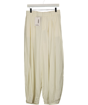 Pull&Bear Pleated Wide-Leg Barrel Trousers Cream UK 8