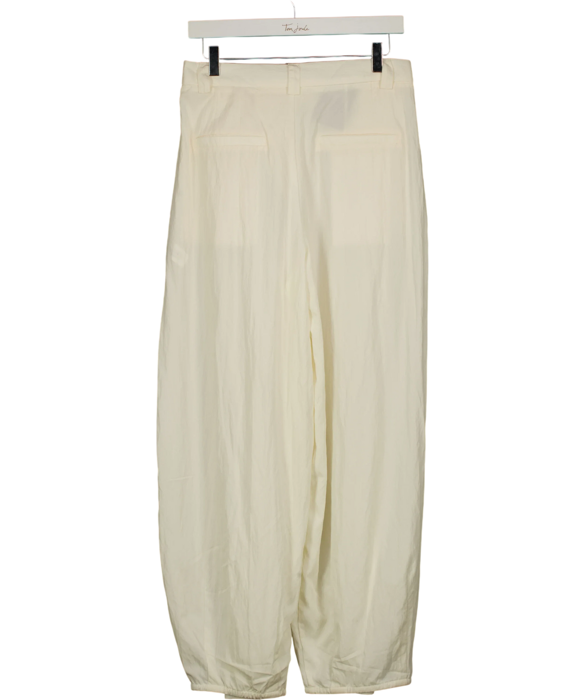 Pull&Bear Cream pleated wide-leg trousers, size UK 8 — back