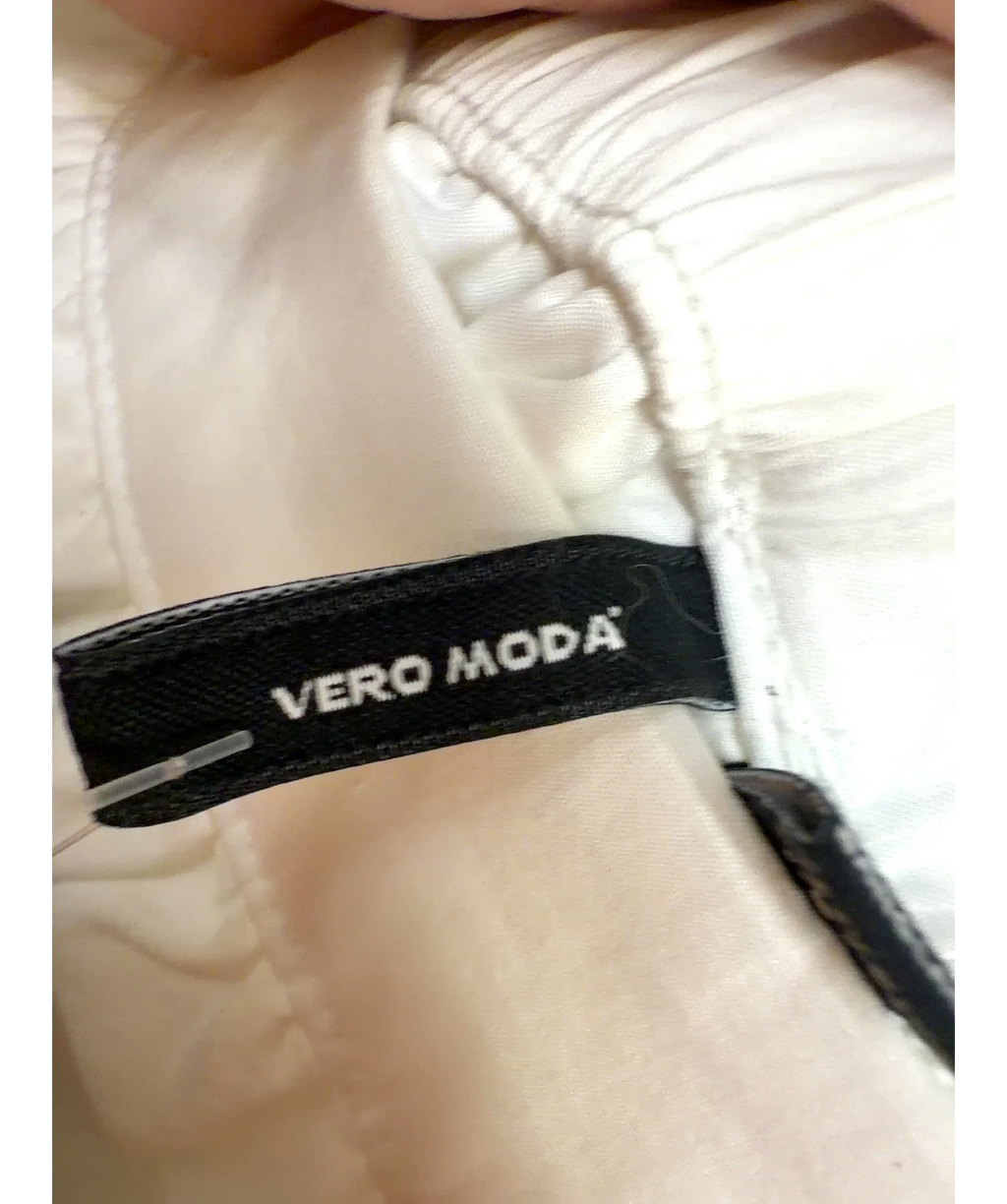 Vero Moda White VMKLEO MW ANKLE SKIRT WVN BTQ, size UK S — detail