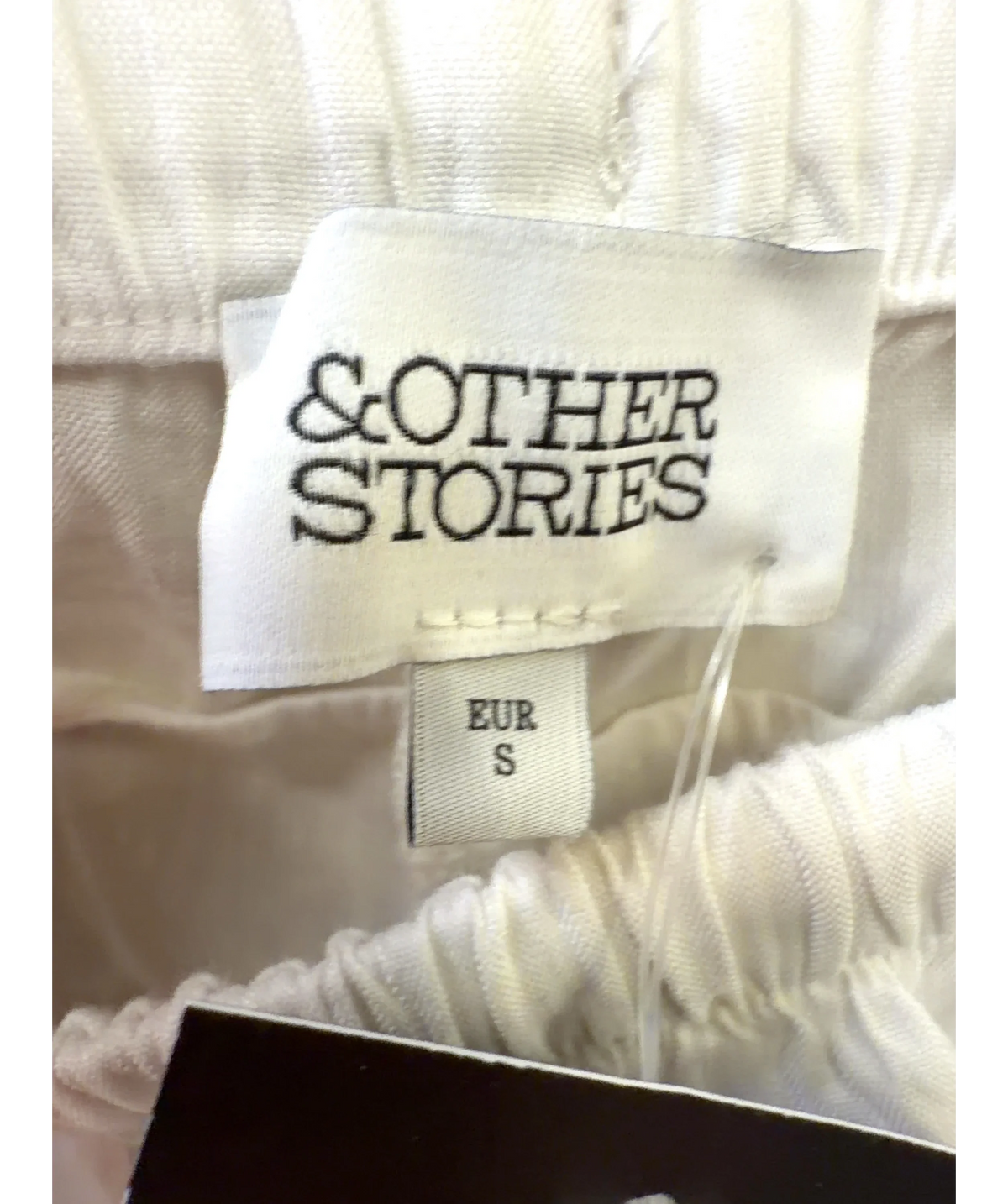 & OTHER STORIES White Wide-Leg Trousers, size UK S — detail