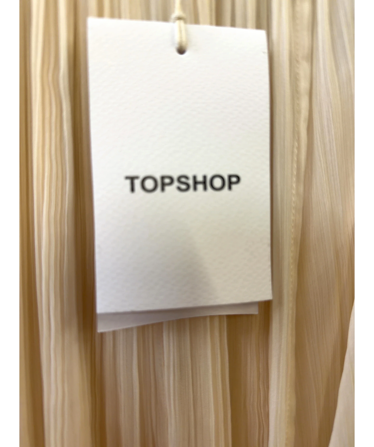 TOPSHOP Cream draped pleated fabric maxi skirt, size UK 8 — detail