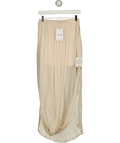 TOPSHOP Cream draped pleated fabric maxi skirt, size UK 8 — front