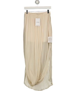 Topshop Draped Pleated Fabric Maxi Skirt Cream UK 8