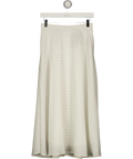 Marks & Spencer White Lyocell™ Rich Checked Midi Skirt, size UK 8 — front