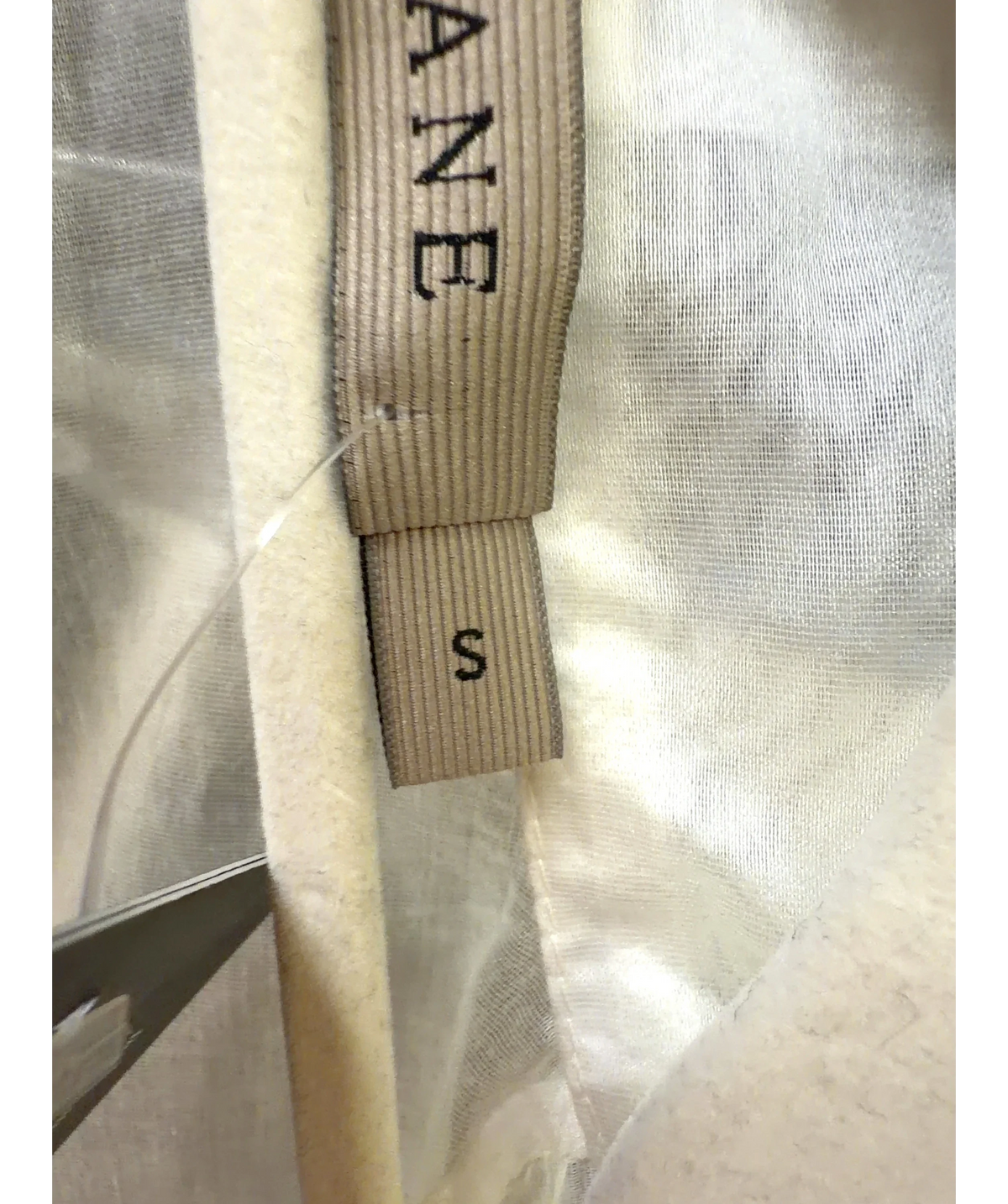BAZHANE White Colour, size UK S — care label