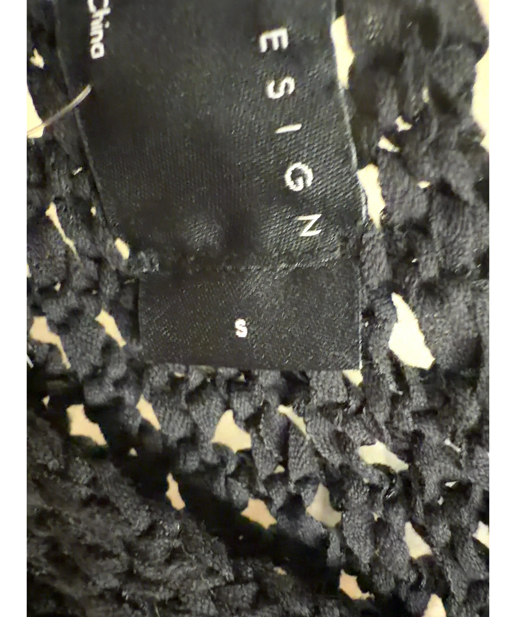 ASOS Black tape yarn open stitch vest/tank top, size UK 8 — care label