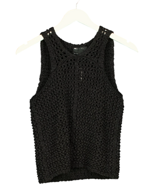 ASOS Tape Yarn Open Stitch Vest Black UK 8