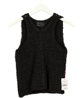 ASOS Black black tape yarn open stitch vest/tank top, size UK S — front