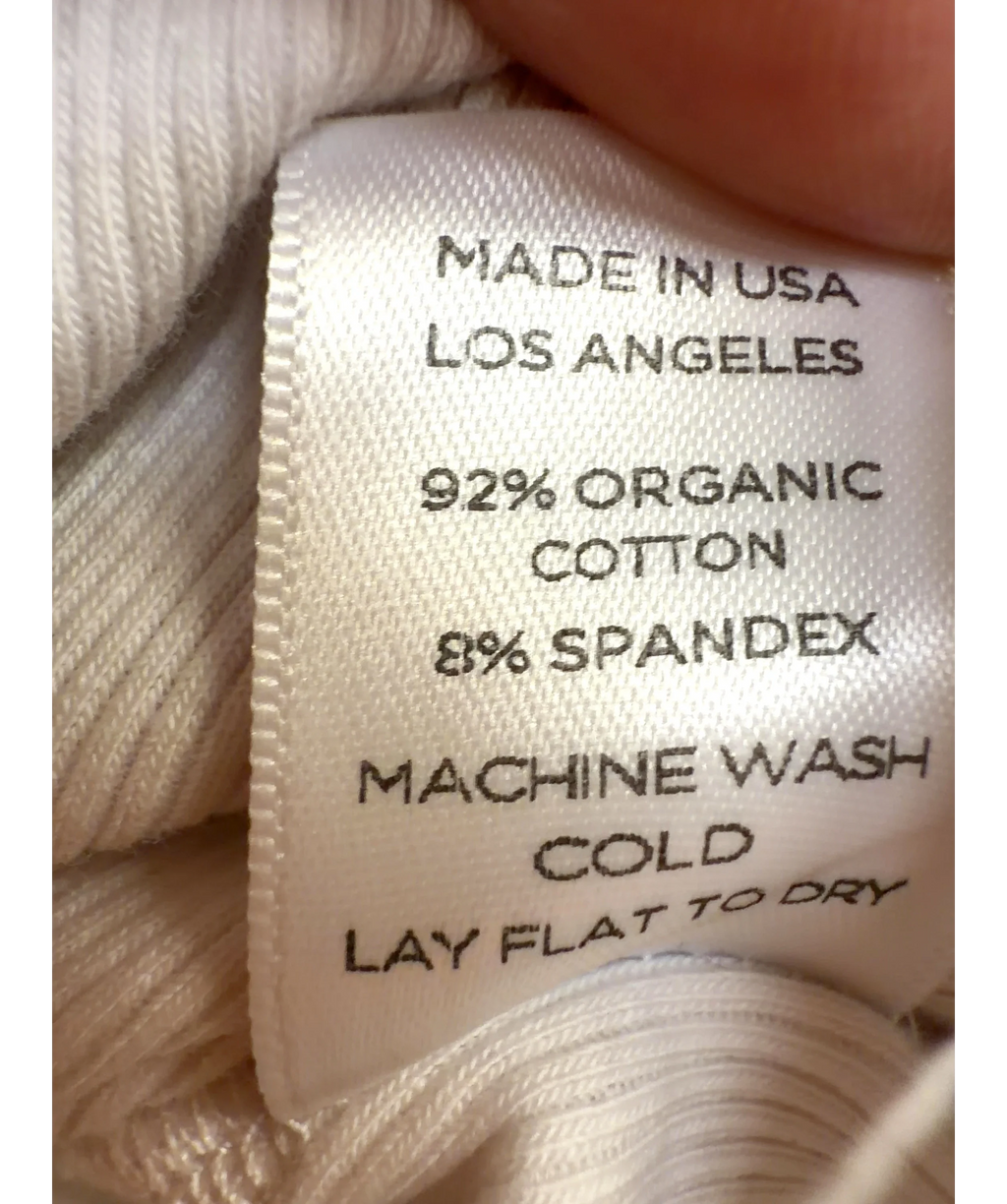 Leset White Kelly Crop Slim Fit Tee, size UK S — label