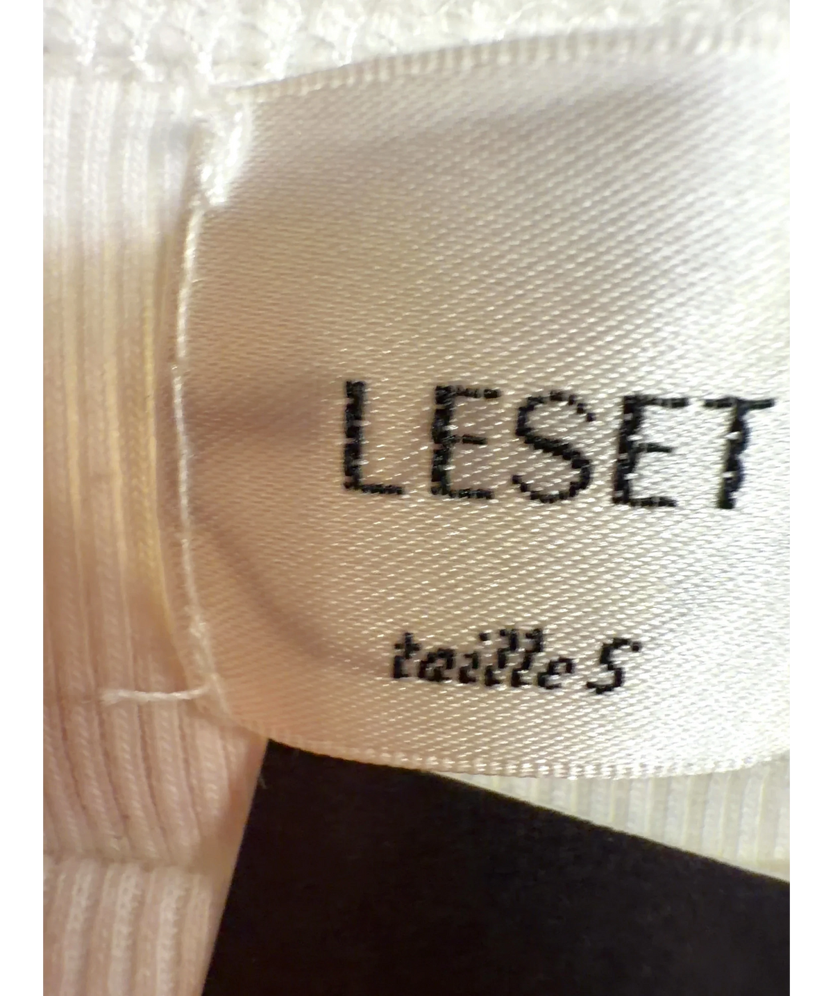 Leset White Kelly Crop Slim Fit Tee, size UK S — care label