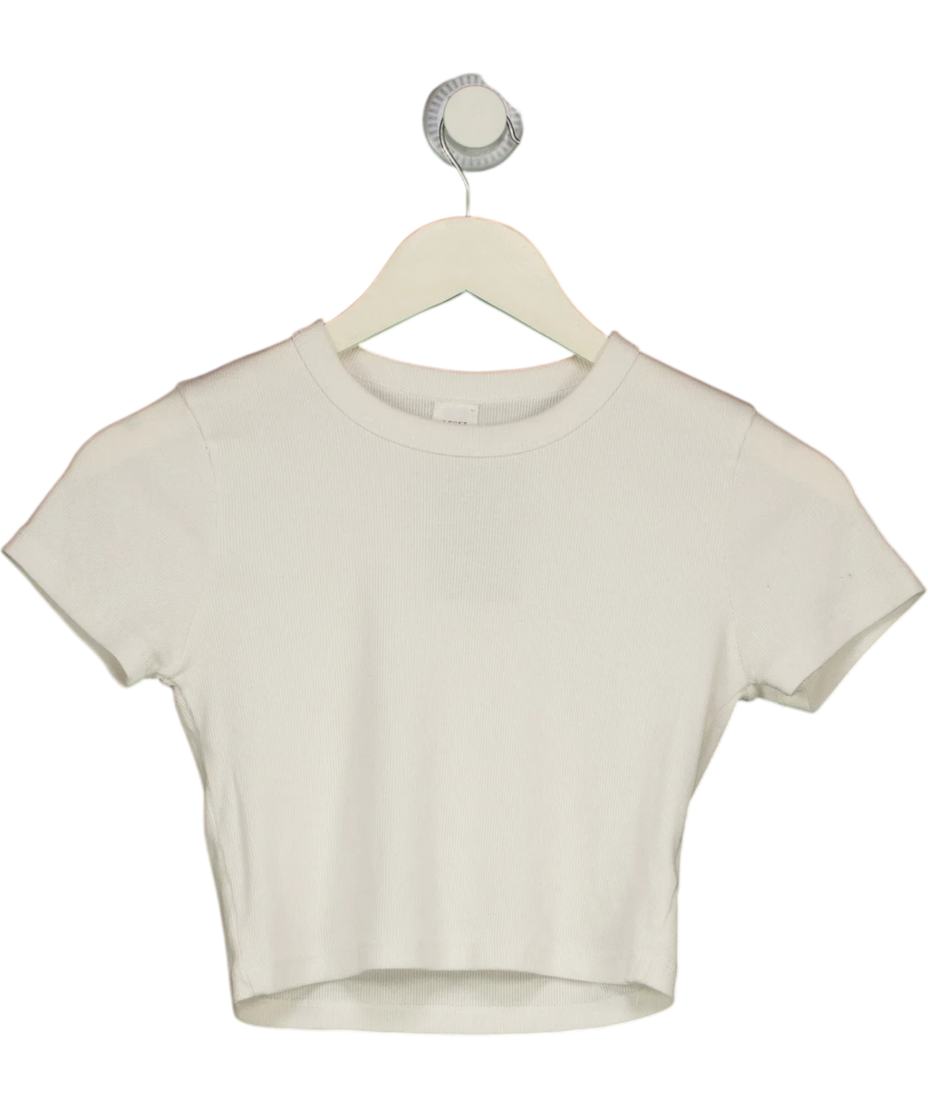 Leset White Kelly Crop Slim Fit Tee, size UK S — front