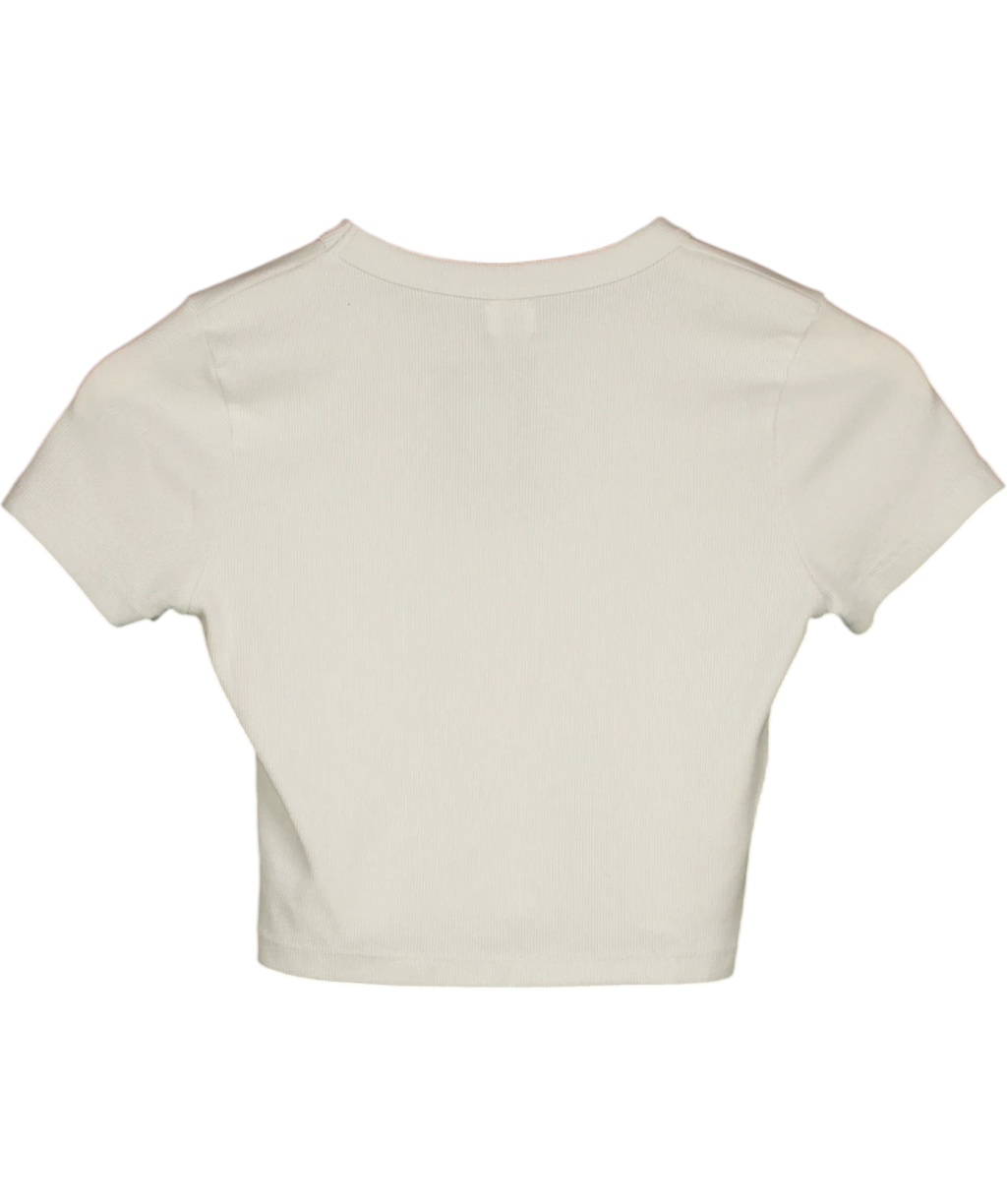 Leset White Kelly Crop Slim Fit Tee, size UK S — back