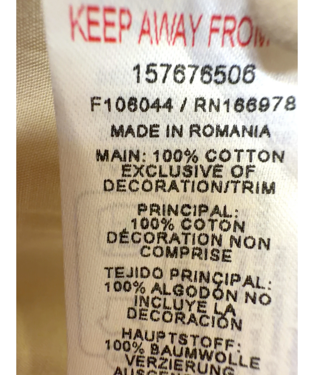 TOPSHOP Cream 90s cutaway top, size UK 8 — label