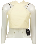 TOPSHOP Cream 90s cutaway top, size UK 8 — front