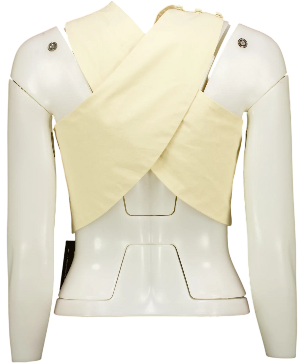 TOPSHOP Cream 90s cutaway top, size UK 8 — back
