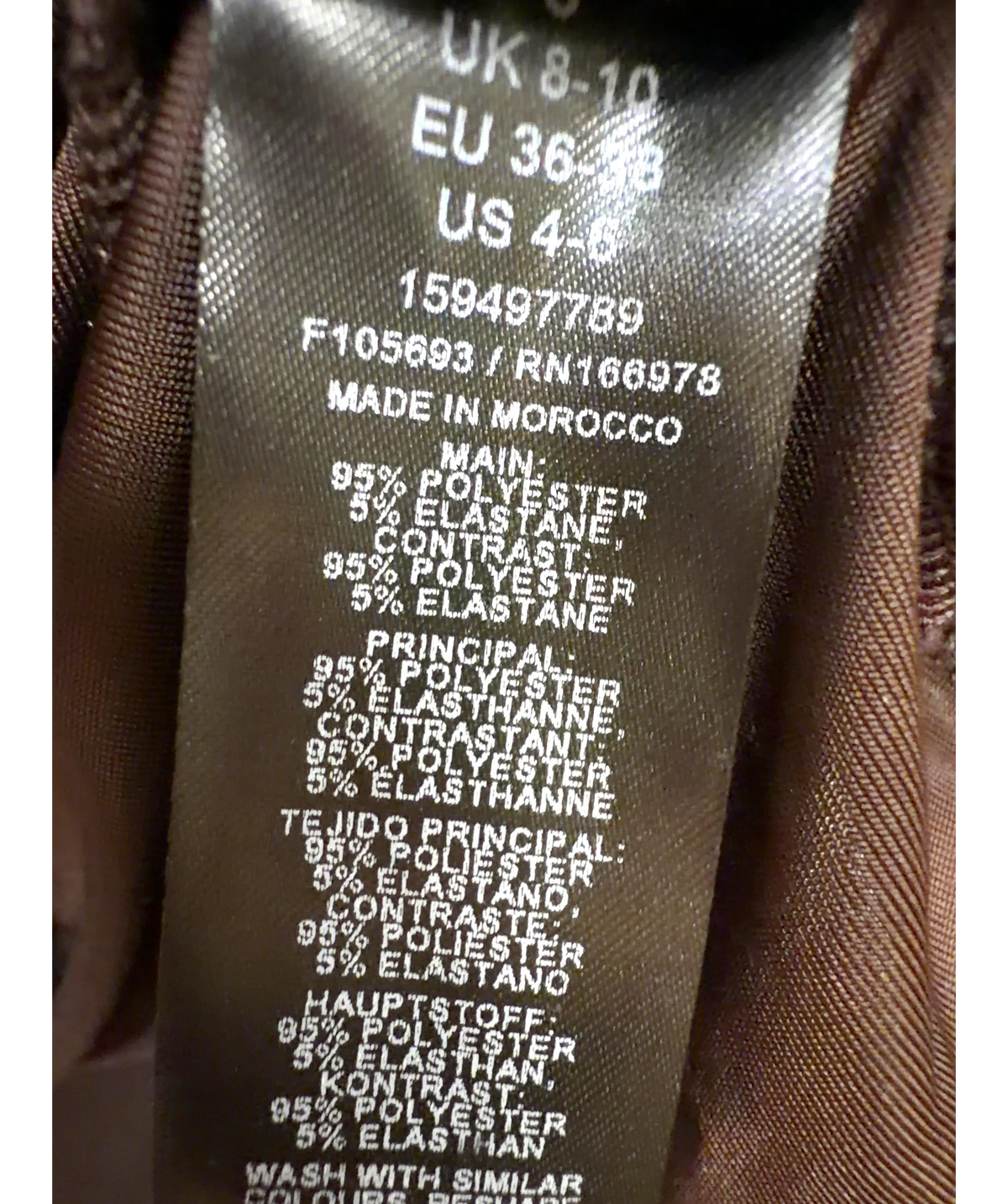 ASOS Brown Colour, size UK 8 — label