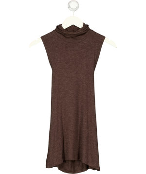 Topshop Brown Turtleneck Twist Sleeveless Tank Top UK S