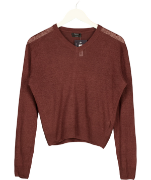 Massimo Dutti Brown Sheer  Linen Jumper UK XS