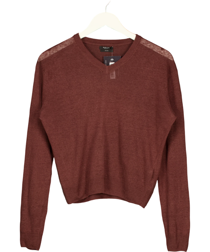 Massimo Dutti Brown Sheer  Linen Jumper UK XS