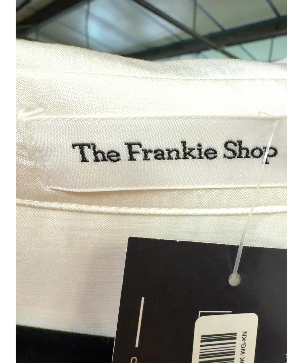 THE FRANKIE SHOP White Verlin Sheer Chiffon Tie Cuff Shirt — detail
