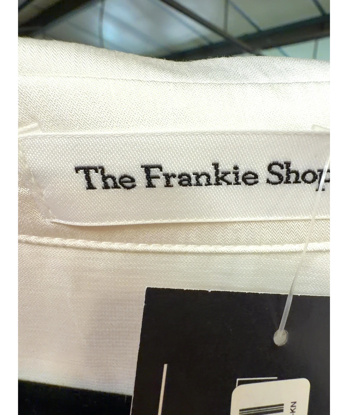 THE FRANKIE SHOP White Verlin Sheer Chiffon Tie Cuff Shirt — care label