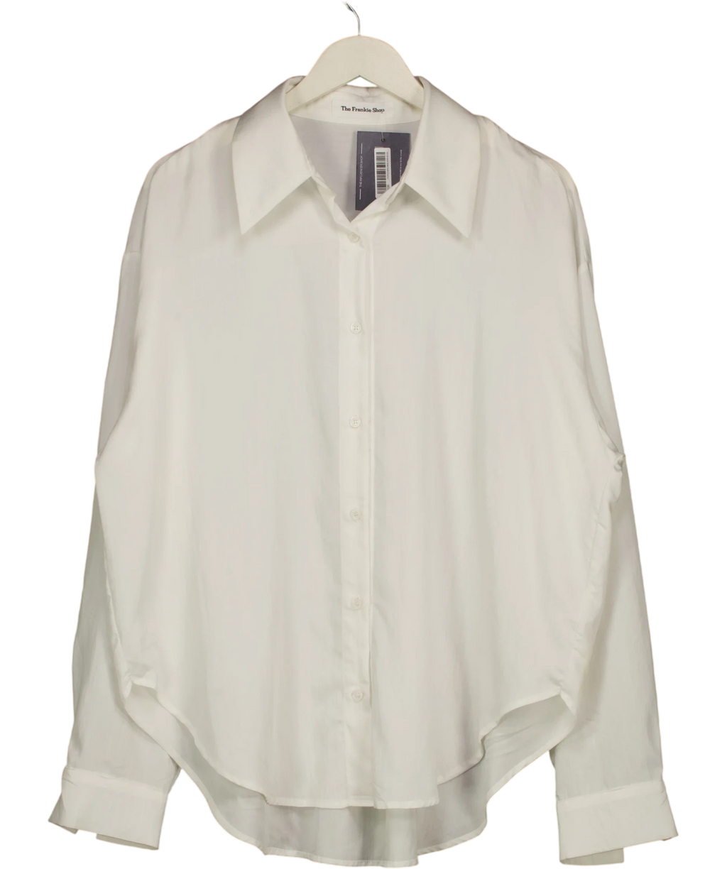 THE FRANKIE SHOP White Verlin Sheer Chiffon Tie Cuff Shirt — front