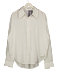 THE FRANKIE SHOP White Verlin Sheer Chiffon Tie Cuff Shirt — front