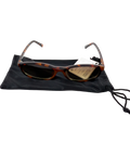 ASOS Brown DESIGN slim oval square sunglasses in tort — front
