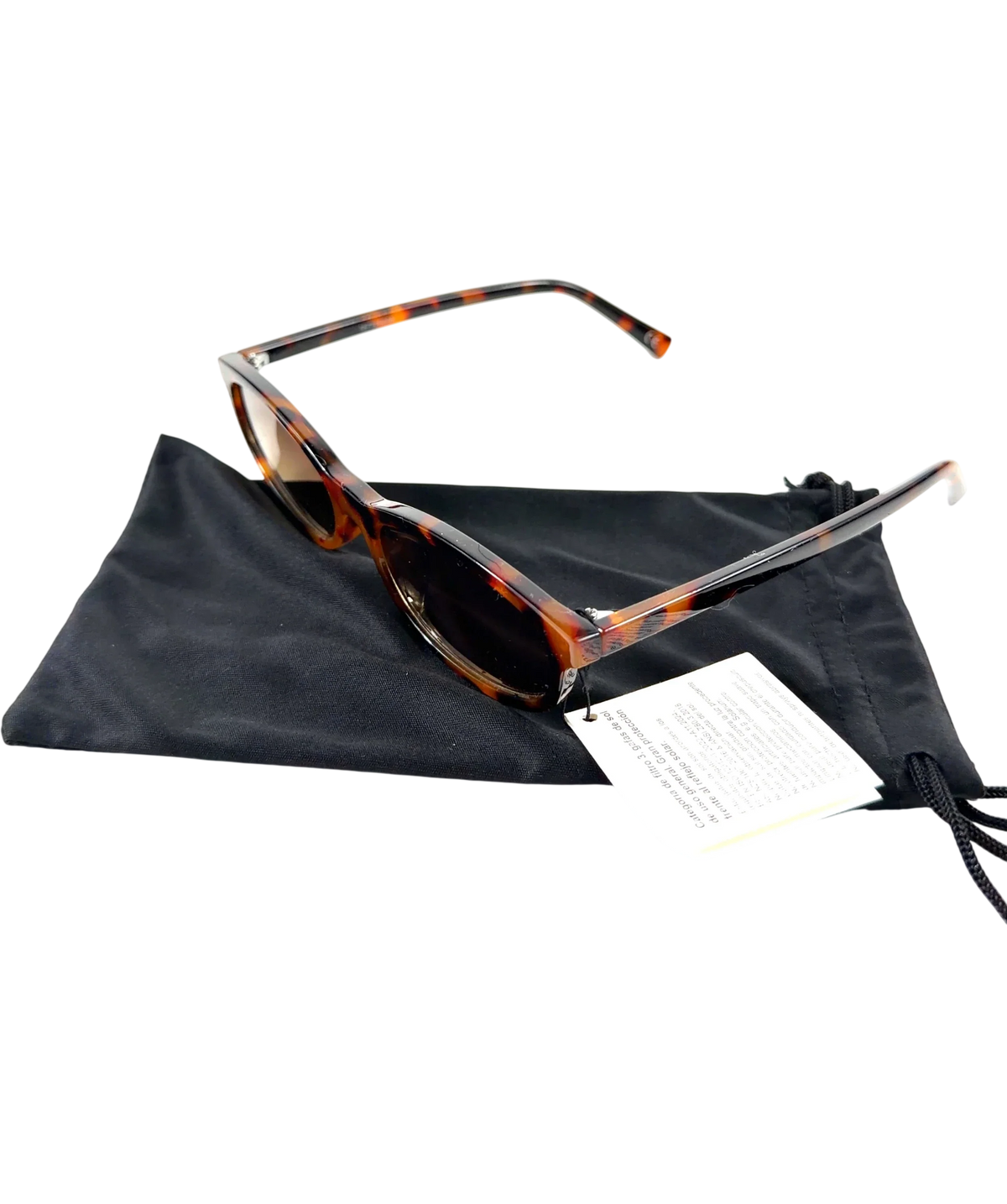 ASOS Brown DESIGN slim oval square sunglasses in tort — back