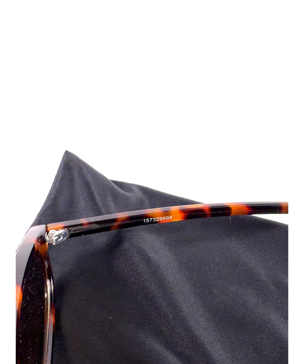 ASOS Brown DESIGN slim oval square sunglasses in tort — label