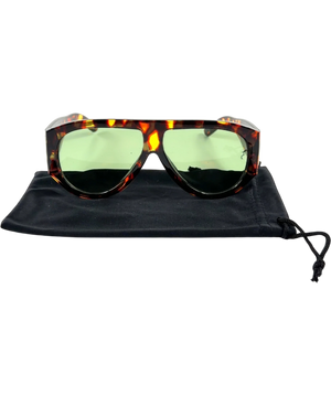 ASOS Brown and Green Flat Top Sunglasses One Size