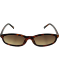 ASOS Brown slim oval square sunglasses — front