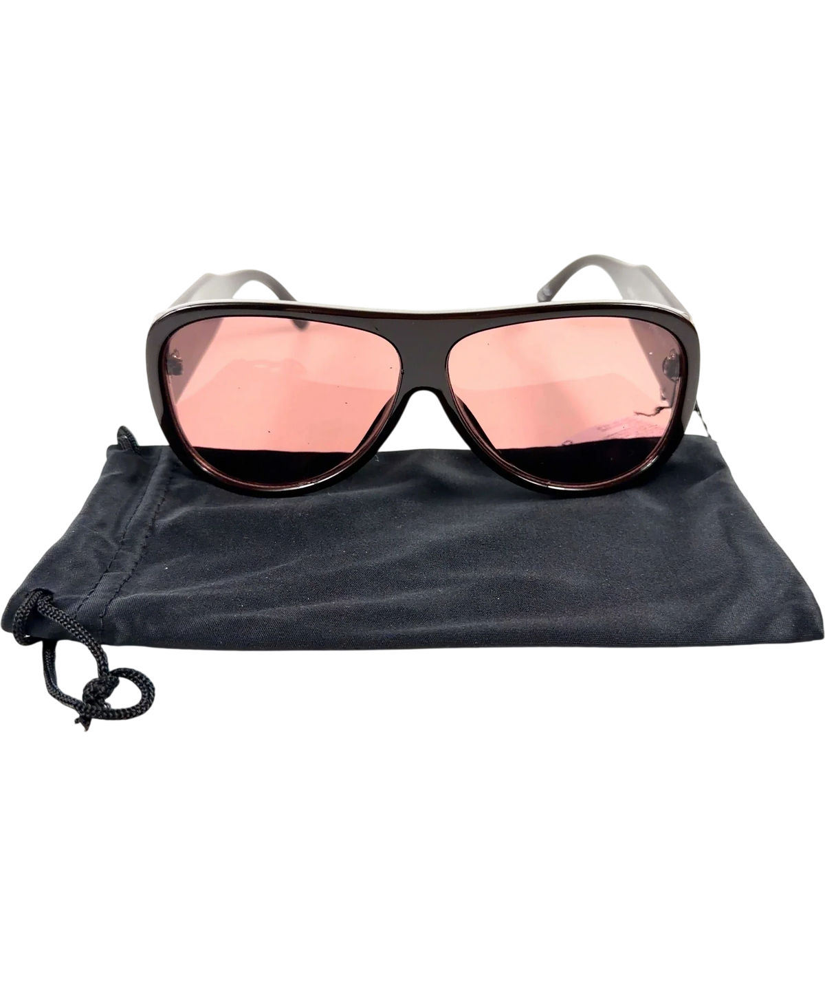 ASOS Brown oversized aviator sunglasses — front
